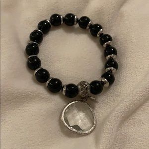Black and silver bracelet